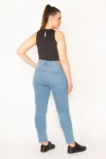 KADIN MAVİ 5 CEP LİKRALI SLİM FİT JEAN PANTOLON