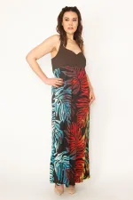 KADIN RENKLİ ARKA GİPE LASTİKLİ BOY AYAR ASKILI RENKLİ UZUN ELBİSE