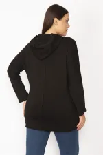 Kadın Antrasit Ön Fermuarlı Cep Ve Kapşonlu Mont 65N35108