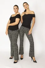 PANTALON DE MATERNITÉ LARGE NOIR POUR FEMME AVEC CEINTURE COURTE