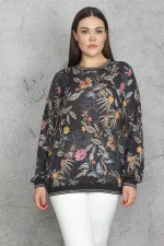 Kadın Siyah Sim Ribana Detaylı Şifon Bluz 65N30255