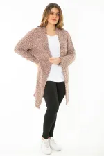 Kadın Büyük Beden Renkli Triko Kalın Hırka 65N37135