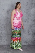 Kadın Renkli Anvelop Yakalı Askılı Elbise 65N26814