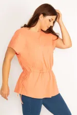 Kadın Oranj Tünel Bağcıklı Düşük Kollu Tunik 65N34793