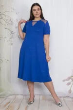 Kadın Haki File Detaylı Viskon Elbise 65N24063