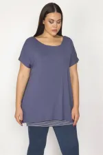 Kadın İndigo İç Atletli Düşük Kollu Tunik 65N29660