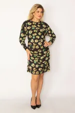 Kadın Siyah Yanları Lastik Büzgü Detaylı Astarlı Tül Elbise 65N34299