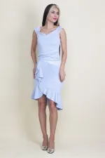 BEL DETAYLI VOLANLI ELBİSE