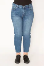 KADIN MAVİ 5 CEP LİKRALI JEAN PANTOLON