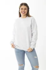 Women's Plus Size Gray Ruffled Swatshirt 65N37009