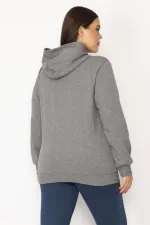 Women's Smoked Inside Raised 3 Thread Kangaroo Pocket Hooded Sweatshirt 65N29644