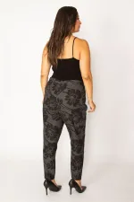 Kadın Füme Likralı Örme Kot Pantolon 65N34108