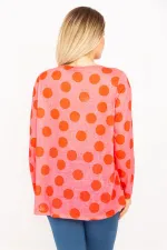 Kadın Fujya Bisiklet Yakalı Puan Desenli Bluz 65N35351