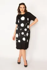 Kadın Kırmızı Ön Baskılı Viskon Elbise 65N33248