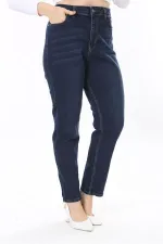 Kadın Büyük Beden Yüksek Bel Dar Paçalı Likralı Kot Pantolon 65N38091