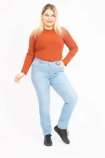 Kadın Mavi 5 Cepli Likralı Kot Pantolon 65N35547