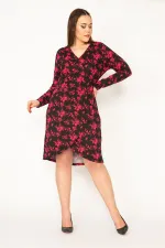 WOMEN'S BLACK SKIRT WRAPPED DRESS