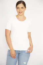 Kadın Kemik Büyük Beden Gofreli Bluz