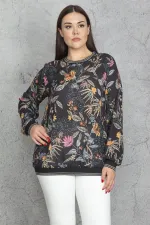 Kadın Siyah Sim Ribana Detaylı Şifon Bluz 65N30255