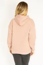 Kadın Pudra 3 İplik İçi Şardonlu Sweatshirt 65N35068