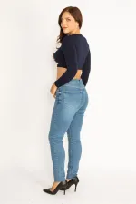 Kadın Mavi 5 Cep Skinny Jean Pantolon 65N34896