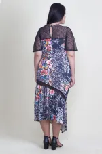 Kadın Renkli Dantel Detaylı Elbise 65N18206