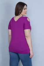 Kadın Beyaz Omuz Dekolteli Viskon Bluz 65N22698