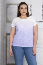 Kadın Lila Düşük Kol Bluz 65N22744