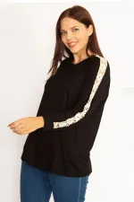 Kadın Bordo Dantel Detaylı Bluz 65N34646