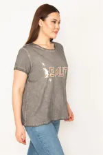 KADIN FÜME YIKAMALI KUMAŞ LAK BASKILI BLZ