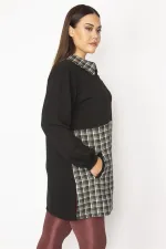 Kadın Bej Ekose Desen Detaylı Fermuarlı Cepli Mont 65N29569