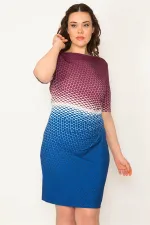 Kadın Renkli Bel Detaylı Renk Kombinli Elbise