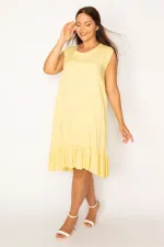 Kadın Bordo Etek Ucu Fırfırlı Viskon Elbise 65N35402