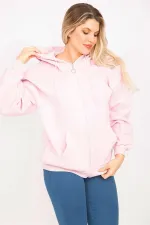 Women's Pink 3-Thread Ribbed Sweatshirt 65N35310