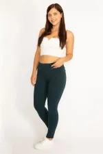 Kadın Kahve Ön Süs Ve Arka Cepli Tayt  65N34534