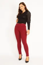 Kadın Antrasit Ön Süs Cep Ve Arka Cepli Tayt 65N34862