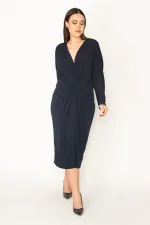 KADIN BORDO GÖĞÜS VE BEL DETAYLI ELBİSE