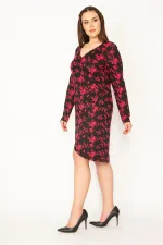 WOMEN'S BLACK SKIRT WRAPPED DRESS