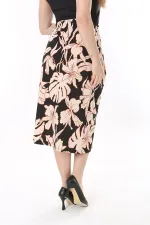 Kadın Büyük Beden Renkli Belden Bağlamalı Anvelop Etek 65N37841