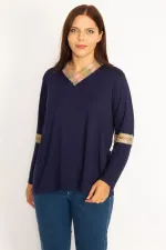 Kadın Haki Dantel Detaylı Bluz 65N34647