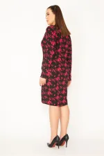 WOMEN'S BLACK SKIRT WRAPPED DRESS