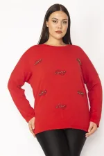 Kadın Kemik Taş Ve Baskı Detaylı Tunik 65N35384