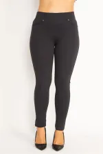 KADIN ANTRASİT ÖN SÜS CEP VE ARKA CEPLİ TAYT