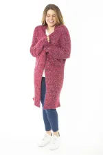 Kadın Büyük Beden Renkli Triko Kalın Hırka 65N37137