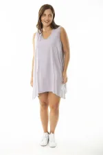 Kadın Büyük Beden Somon V Yakalı Uzun Kolsuz Bluz 65N36920