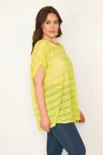 KADIN SARI DANTEL BLUZ