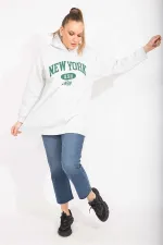 Kadın Gri 3 İplik İçi Şardonlu Kalın Sweatshirt 65N35491