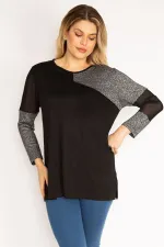 Kadın Siyah Sim Detaylı Bluz 65N35187