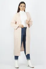 Kadın Pudra Cep Detaylı Çizgili Kap 65N33162