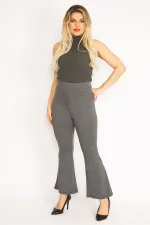 Kadın Siyah Piyedepul Desenli Pantolon 65N35111